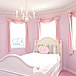 白とピンクで愛らしくまとめられ、プリンセスをイメージした子供部屋 Bedroom